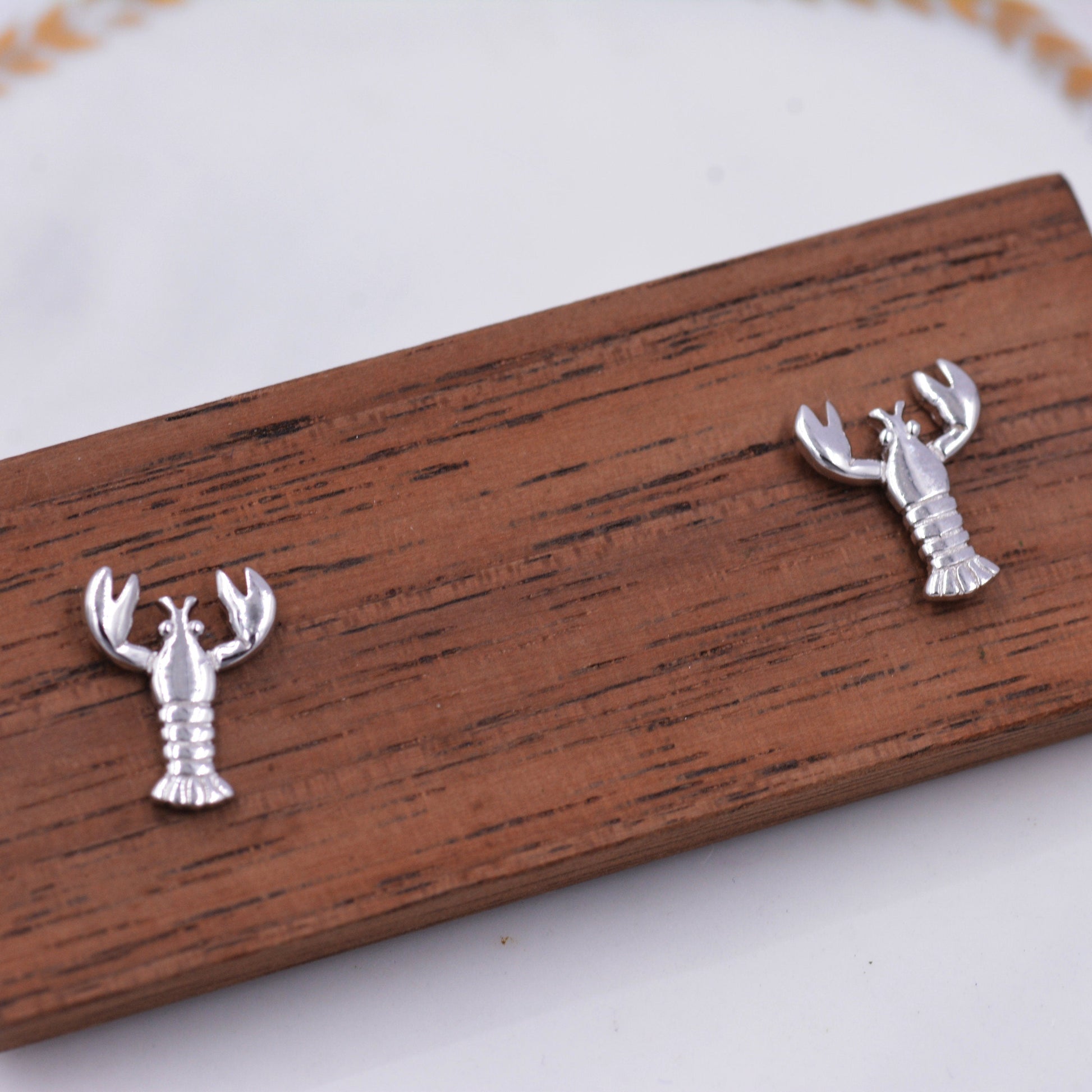 Sterling Silver Lobster Stud Earrings, Ocean Creature Earrings, Cute and Quirky