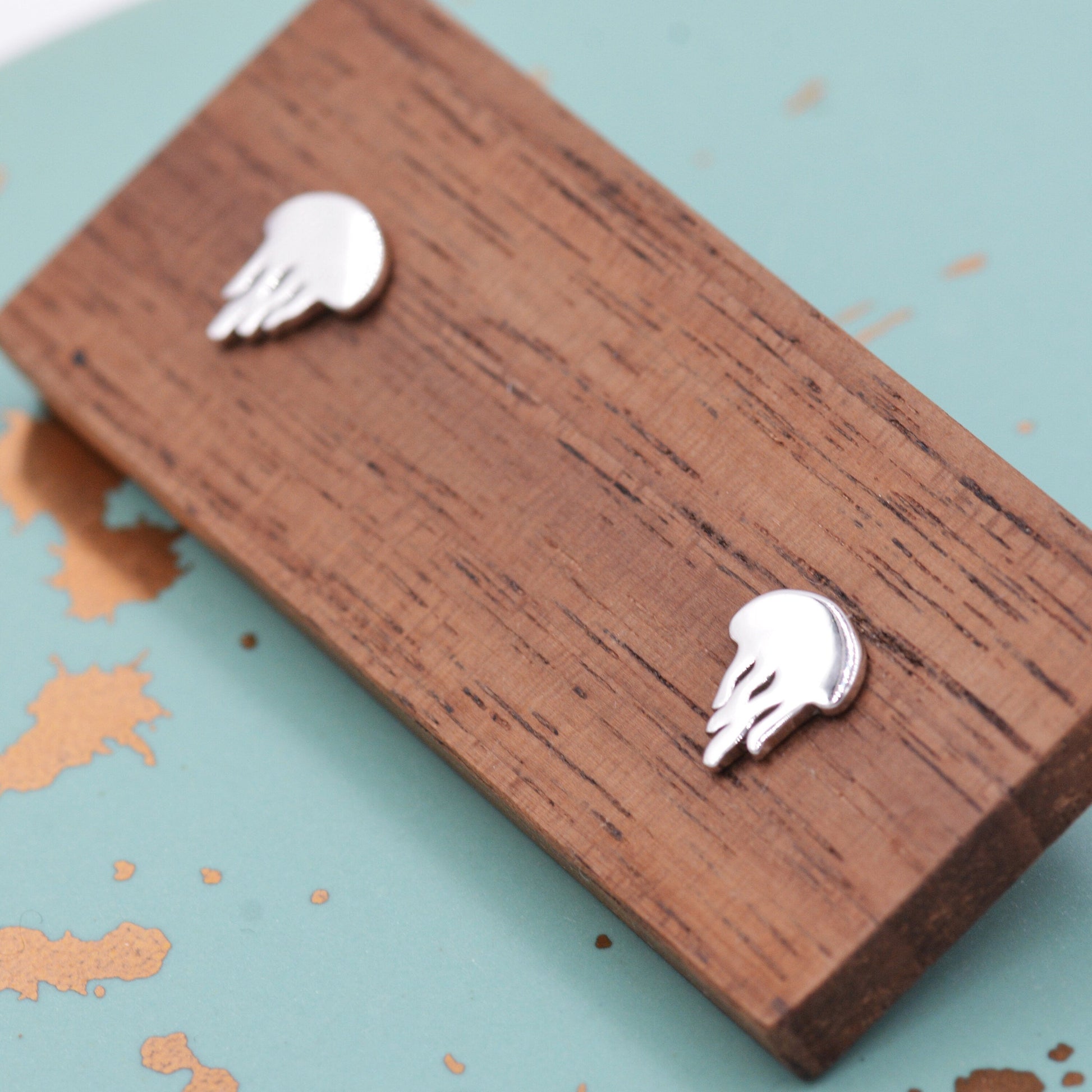 Cute Jellyfish Stud Earrings in Sterling Silver, Cute Dainty Animal Stud, Fish Earrings, Ocean Theme Jewellery