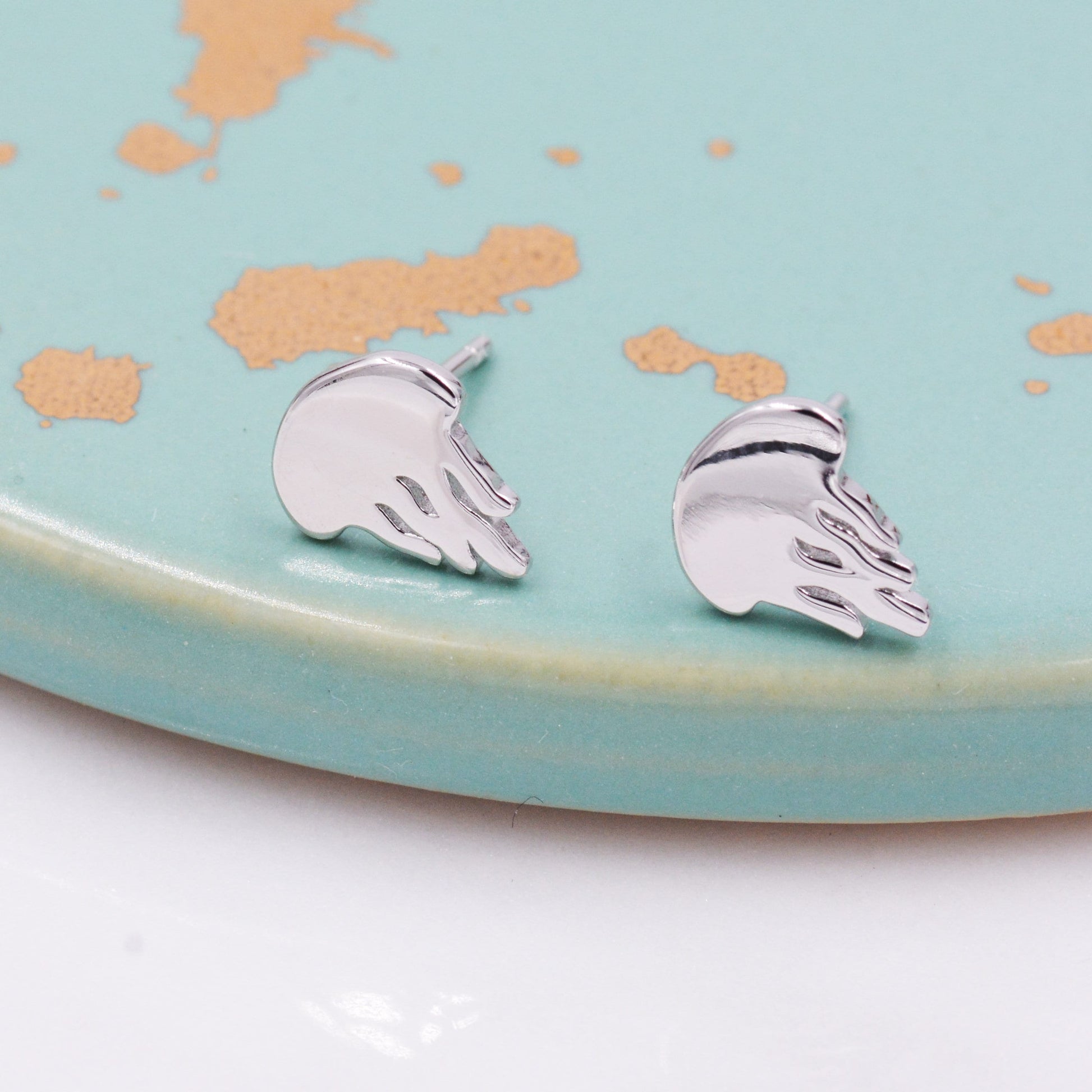 Cute Jellyfish Stud Earrings in Sterling Silver, Cute Dainty Animal Stud, Fish Earrings, Ocean Theme Jewellery