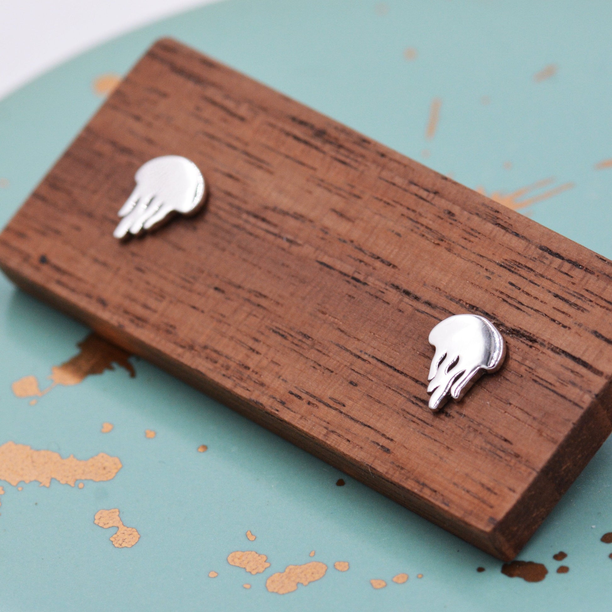 Cute Jellyfish Stud Earrings in Sterling Silver, Cute Dainty Animal Stud, Fish Earrings, Ocean Theme Jewellery