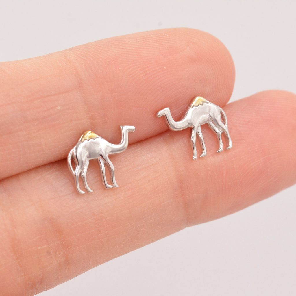 Dainty Camel Stud Earrings in Sterling Silver - Cute   Fun, Whimsical