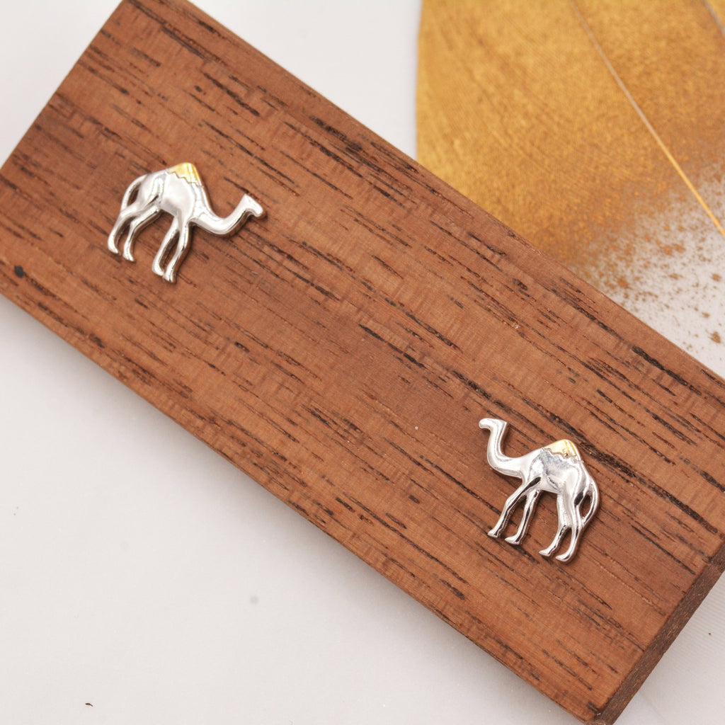 Dainty Camel Stud Earrings in Sterling Silver - Cute   Fun, Whimsical