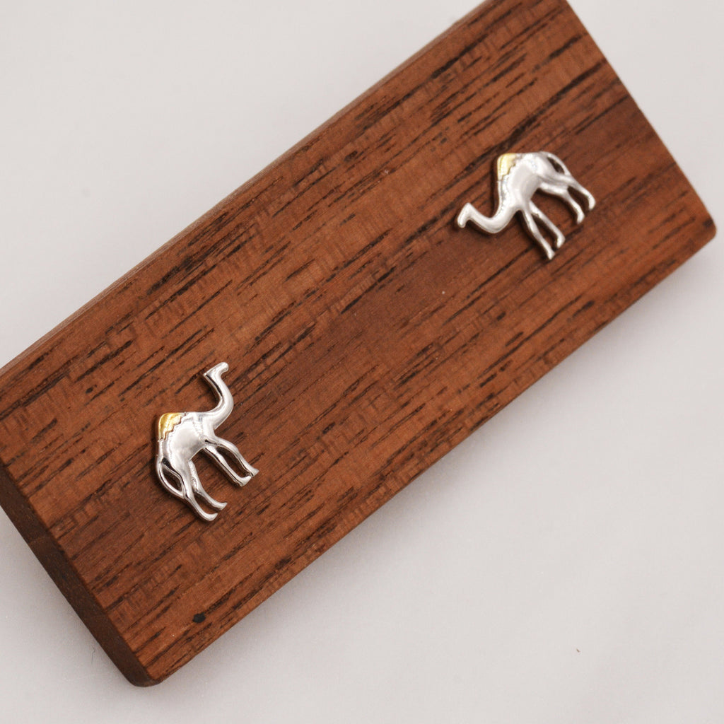 Dainty Camel Stud Earrings in Sterling Silver - Cute   Fun, Whimsical