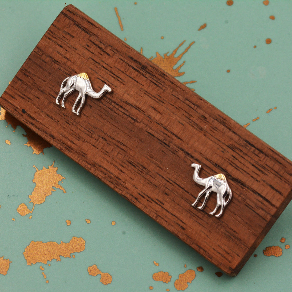 Dainty Camel Stud Earrings in Sterling Silver - Cute   Fun, Whimsical