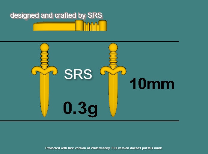 Tiny Dagger Sword Internally Threaded Flat Back Earrings / Stud Earrings in Sterling Silver - Stacking Earrings  - Ear Stacks