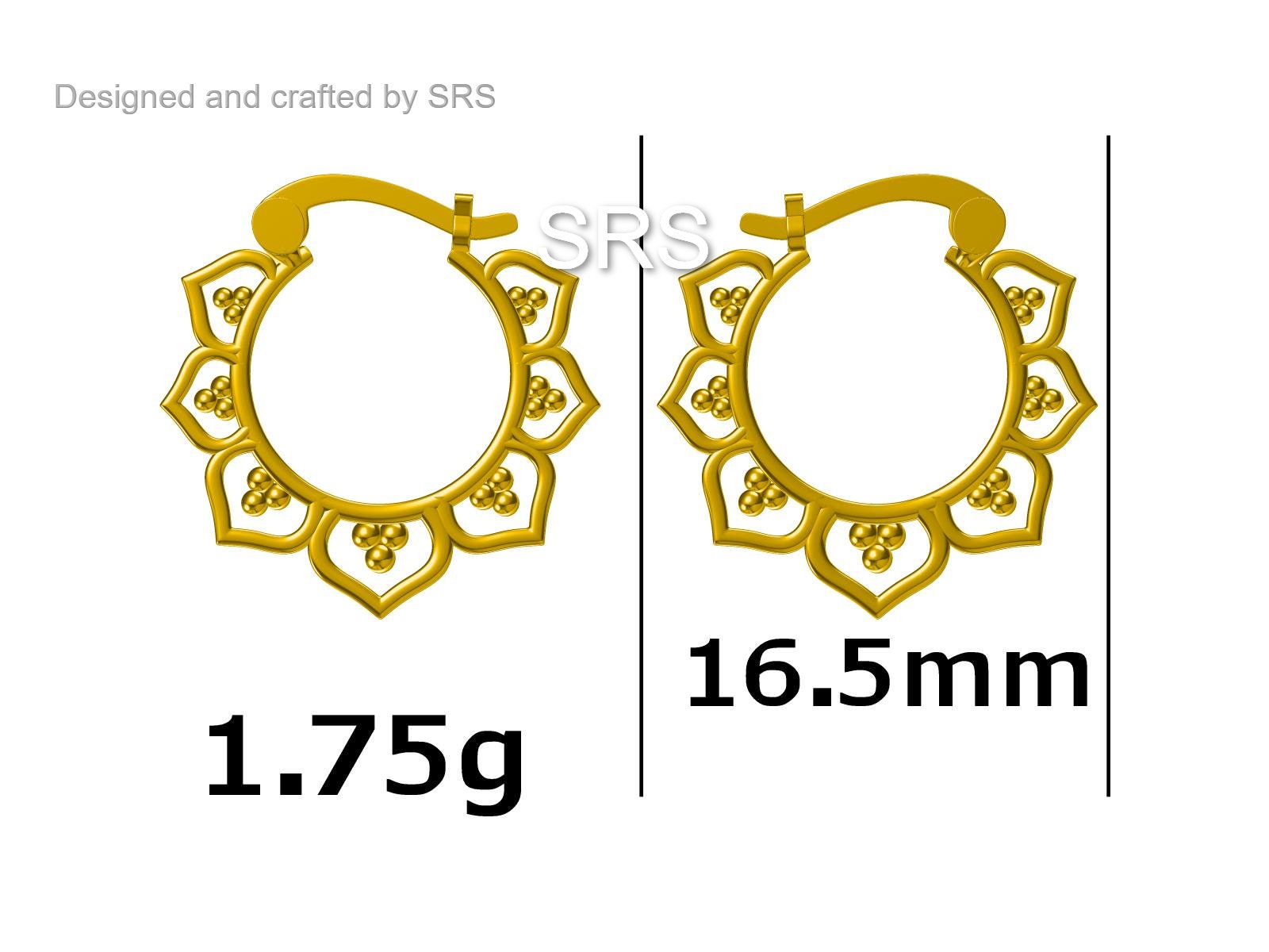 Lotus Flower Hoop Earrings in Sterling Silver, Silver or Gold, Vintage Inspired Design, Lace Hoop Earrings