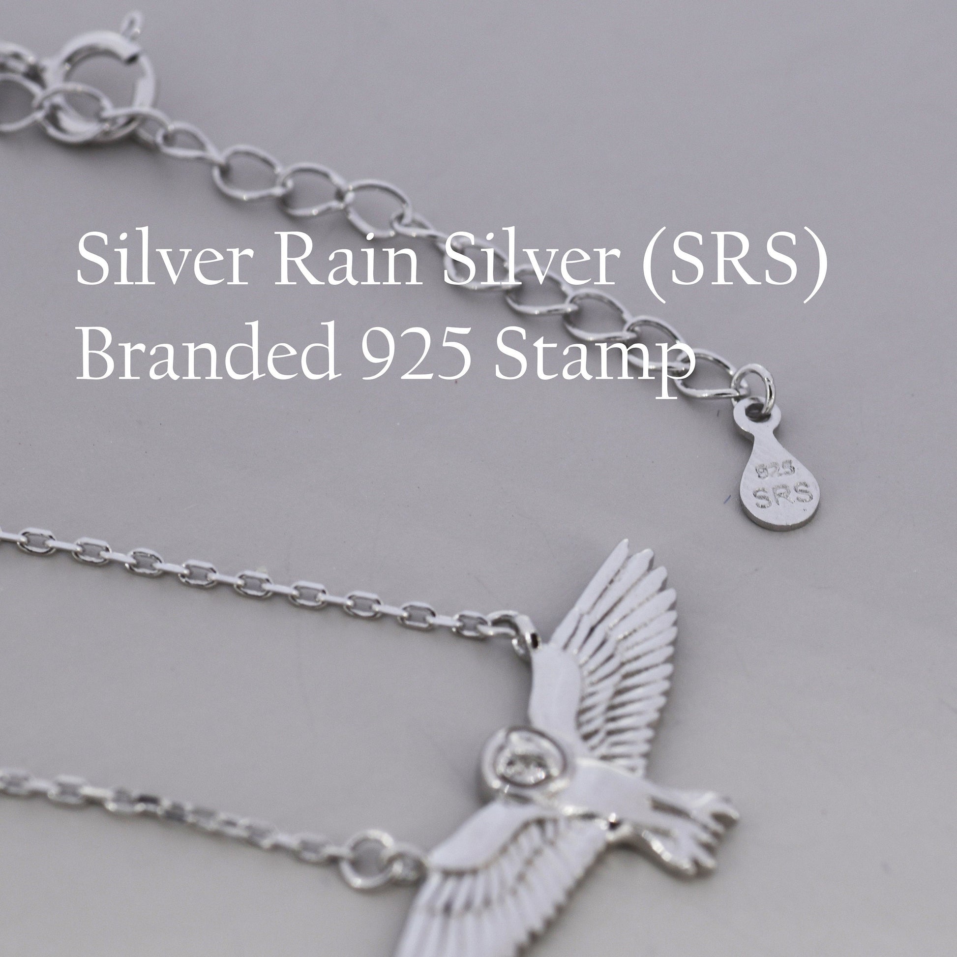 Flying Barn Owl Pendant Necklace in Sterling Silver, Owl Necklace, Silver Barn Owl Necklace, Bird Necklace, Animal Necklace