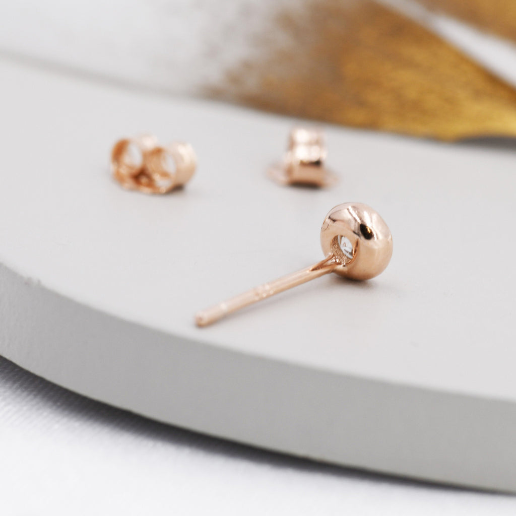 Sterling Silver Tiny Birthstone Stud Earrings,  4mm Birthstone CZ Earrings, Silver, Gold or Rose Gold, Stacking Earrings