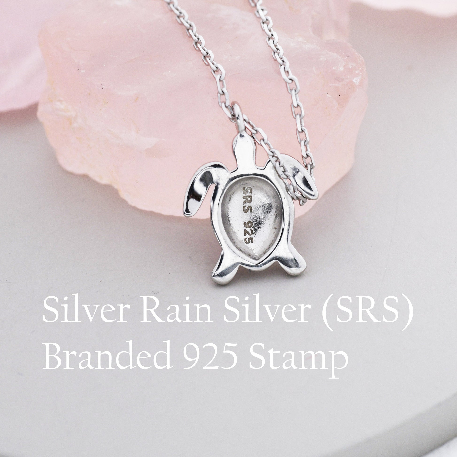 Sterling Silver Sea Turtle Stud Earrings and Necklace Set, Silver or Gold or Rose Gold, Ocean Jewellery, Gift set with one Gift Box Packing