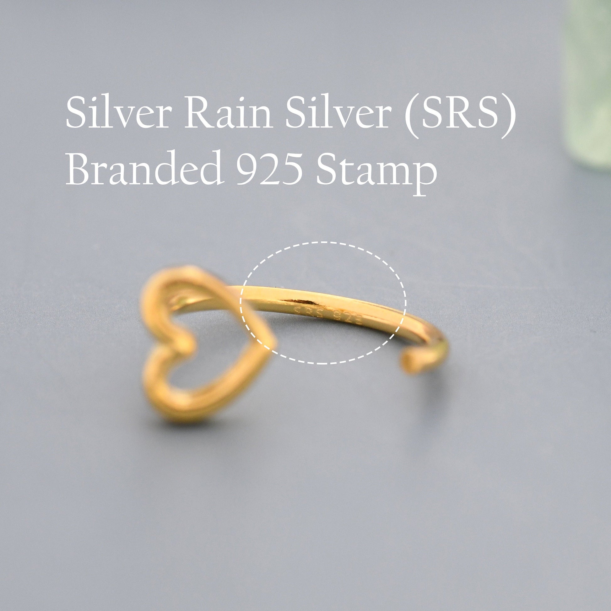 Tiny Open Heart Huggie Hoop Earrings in Sterling Silver, Silver, Gold or Rose Gold, Dainty Little Heart Open Threader, Threader Hoop