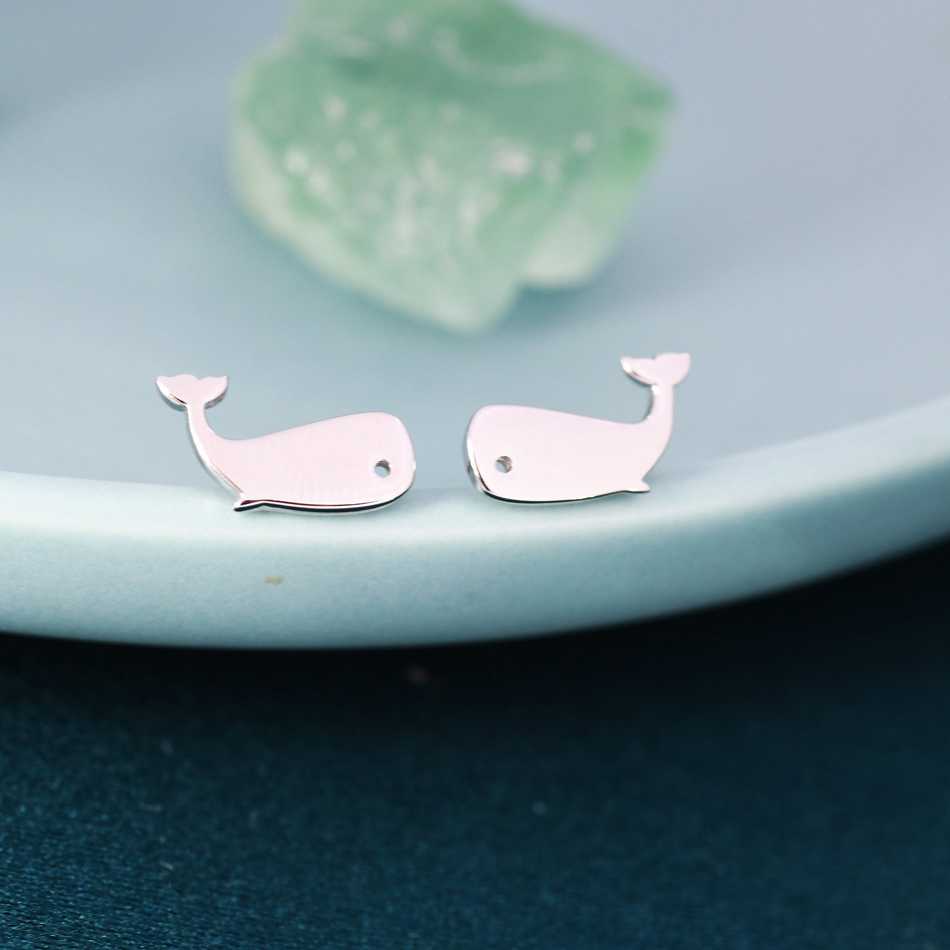Little Whale Fish Stud Earrings in Sterling Silver, Cute Fun Quirky Animal Jewellery, Gift for Her, Animal Lover,  Nature Inspired