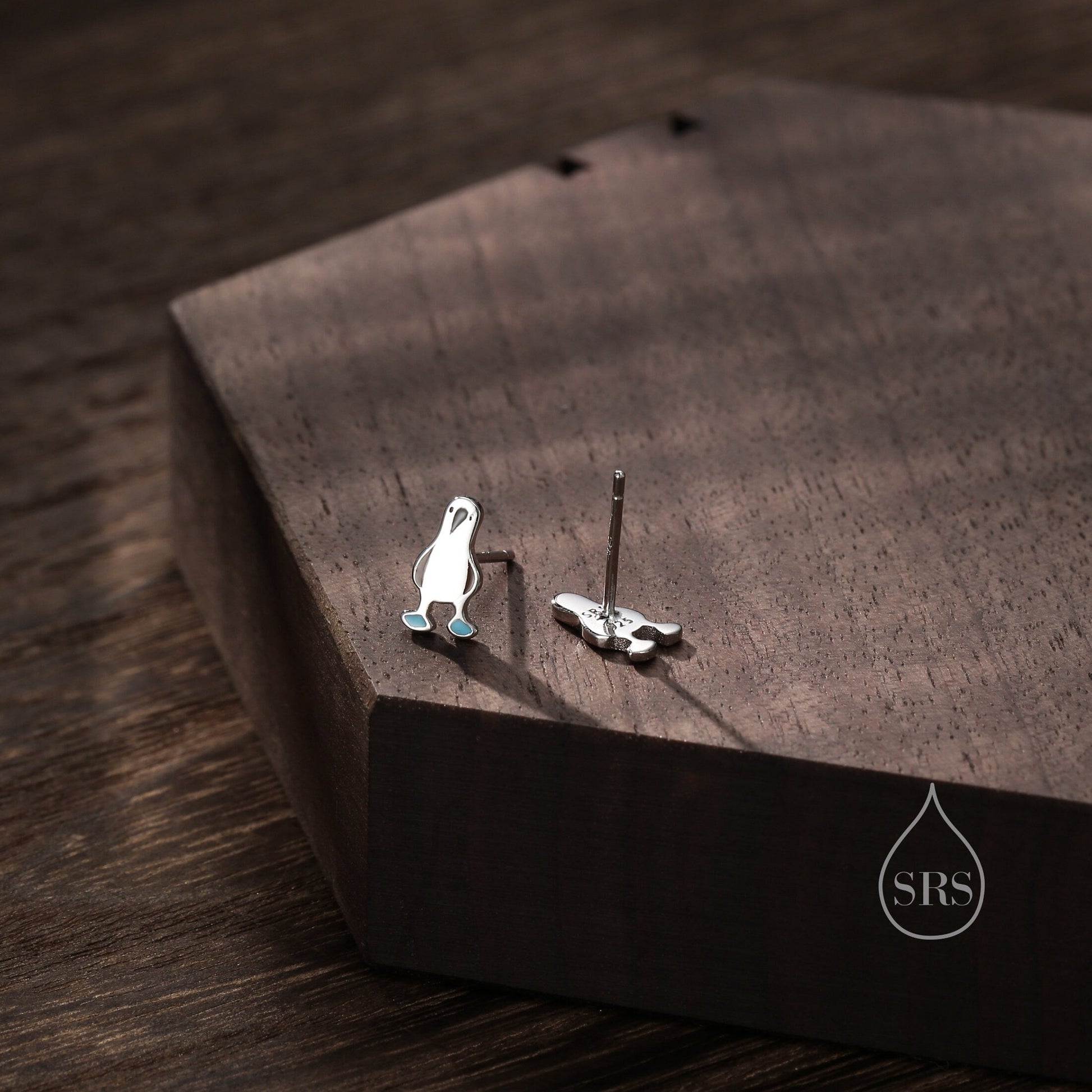 Sterling Silver Blue Footed Boobie Bird Earrings and Necklace Set, Fun and Quirky Bird Jewellery, Gift Set with one Gift box packing