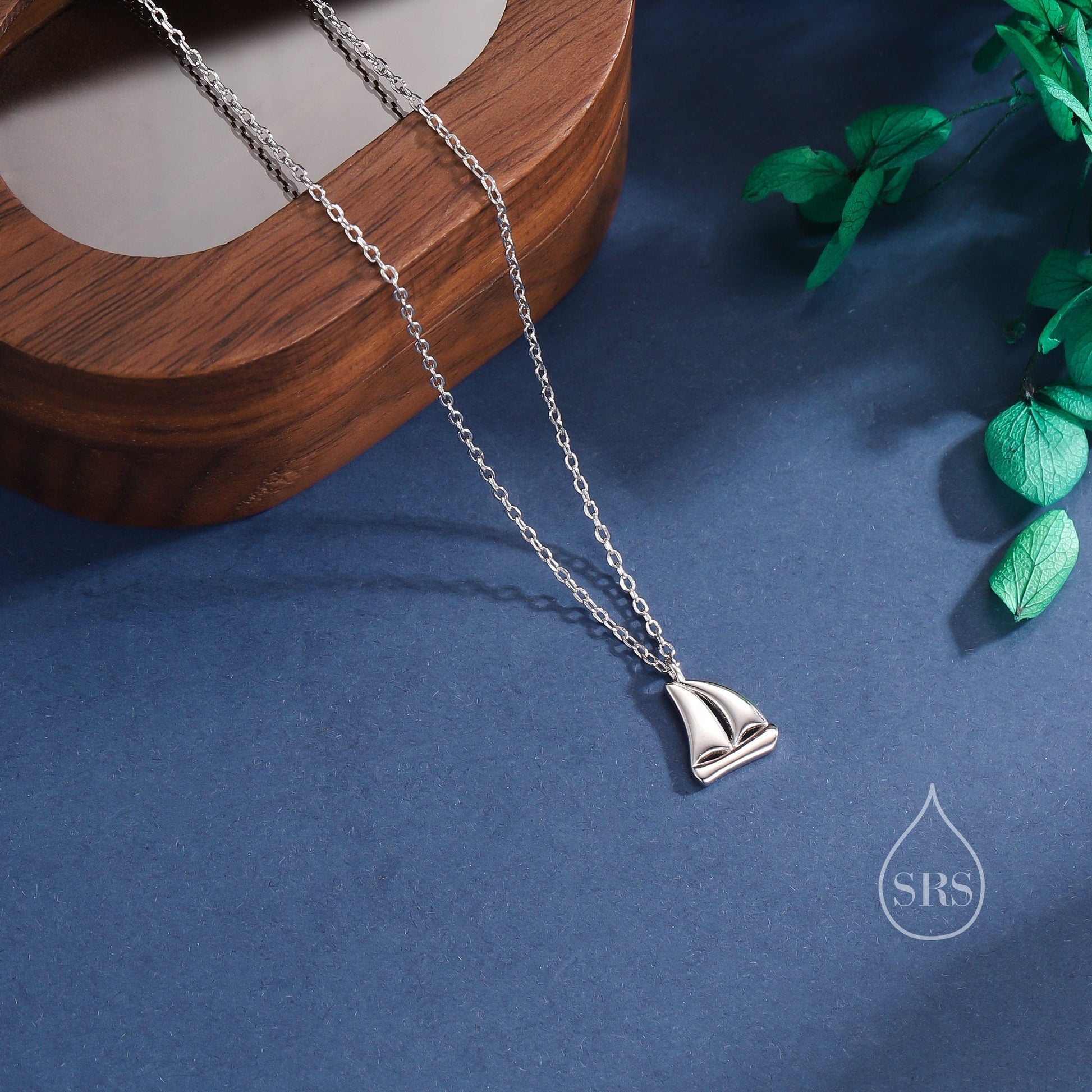 Sailing Boat Pendant Necklace in Sterling Silver, Silver or Gold, Boat Necklace, Sterling SIlver Boat Pendant