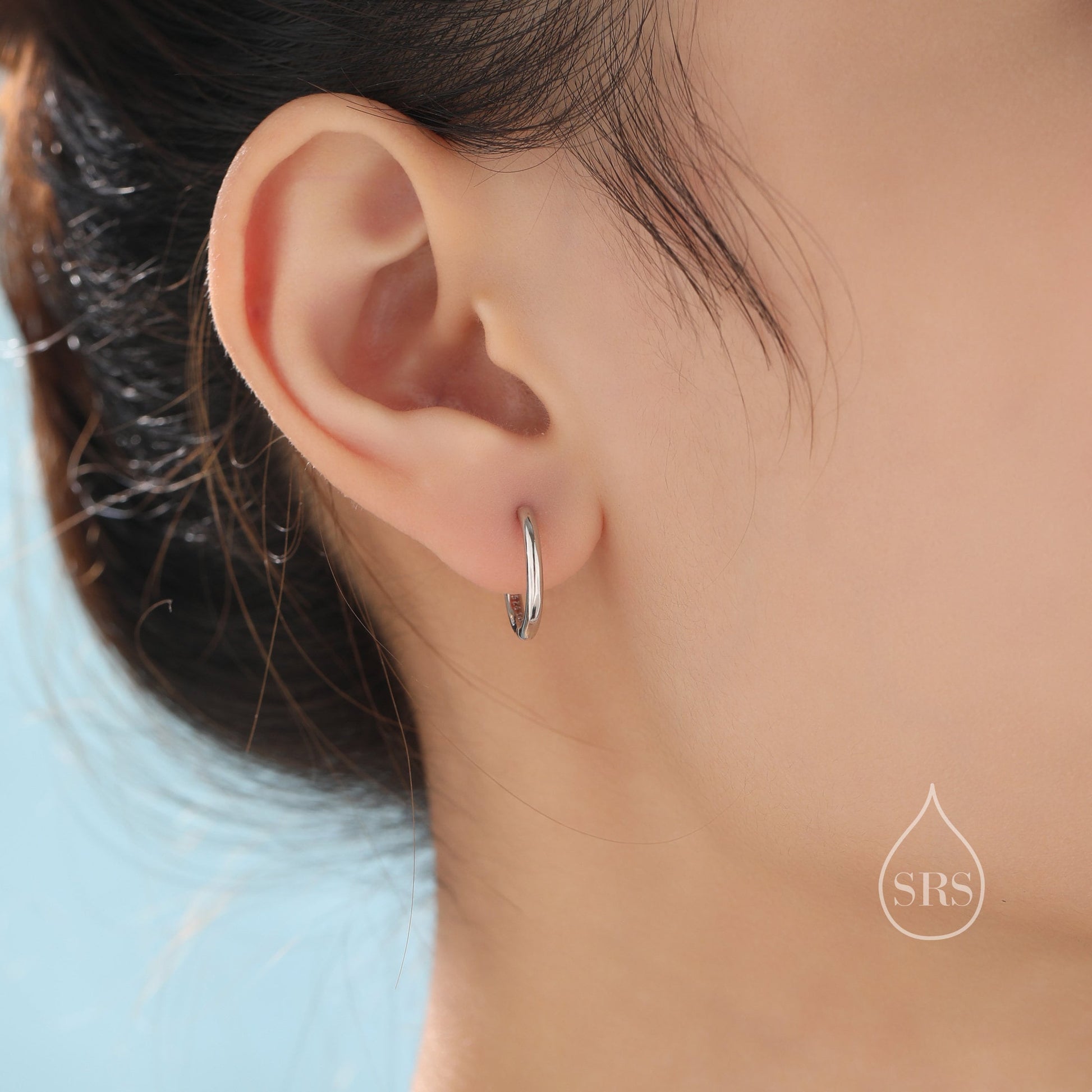 Minimalist Huggie Hoop Earrings in Sterling Silver, 6mm to 18mm Hoops, Various Sizes, Skinny Hoops, Silver or Gold, Simple Hoop Earrings