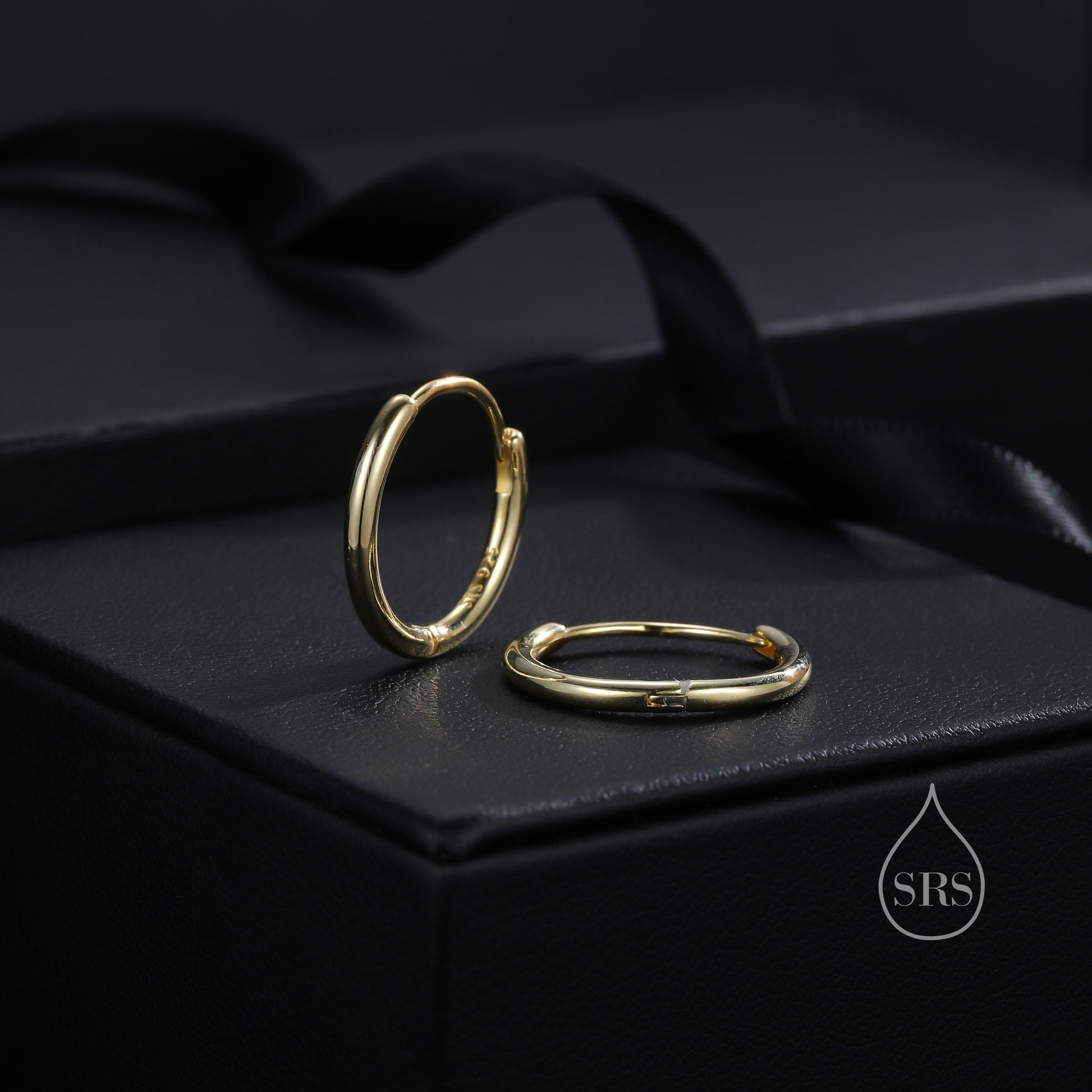 Minimalist Huggie Hoop Earrings in Sterling Silver, 6mm to 18mm Hoops, Various Sizes, Skinny Hoops, Silver or Gold, Simple Hoop Earrings