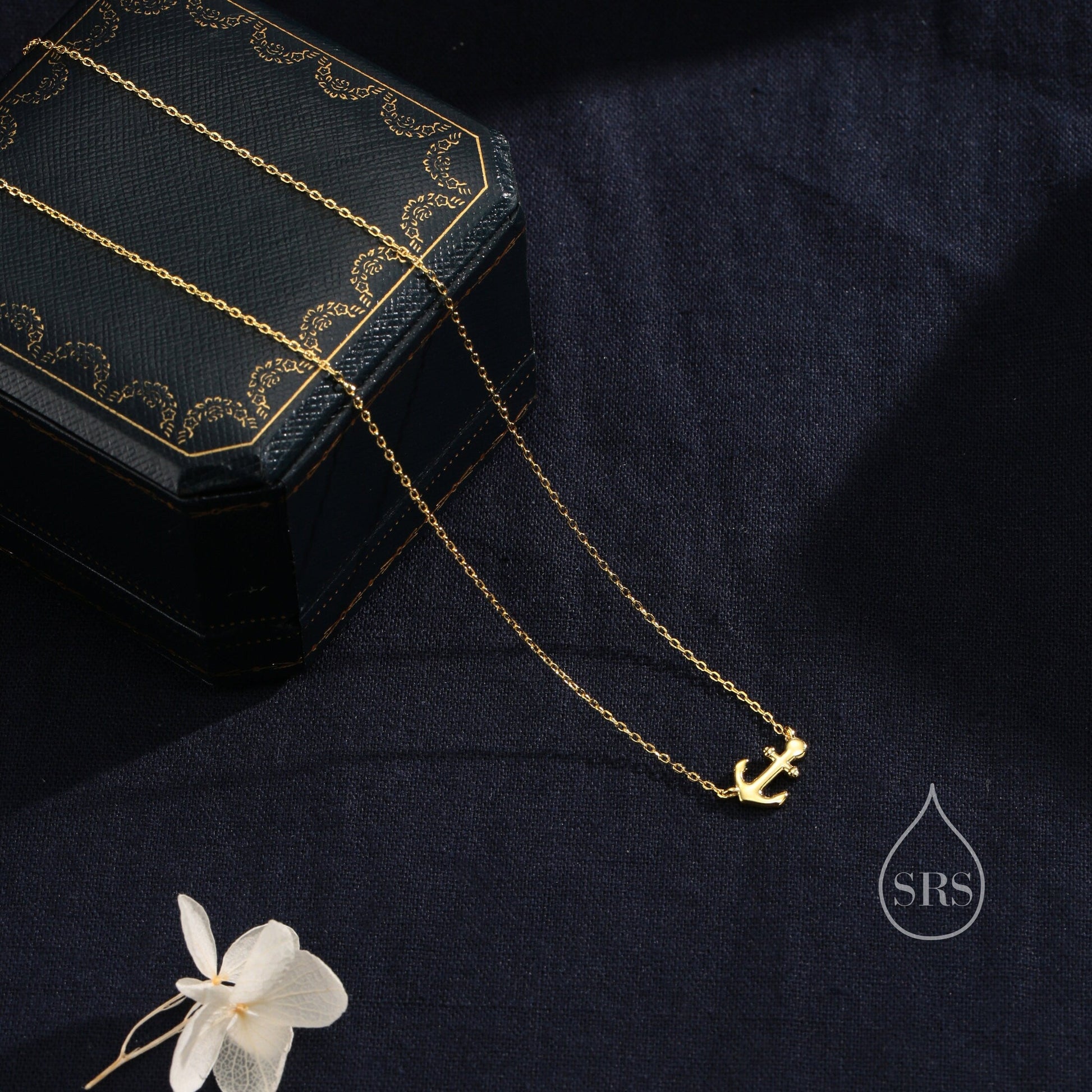 Dainty Anchor Pendant Necklace in Sterling Silver, Silver or Gold or Rose Gold, Anchor Necklace in Silver