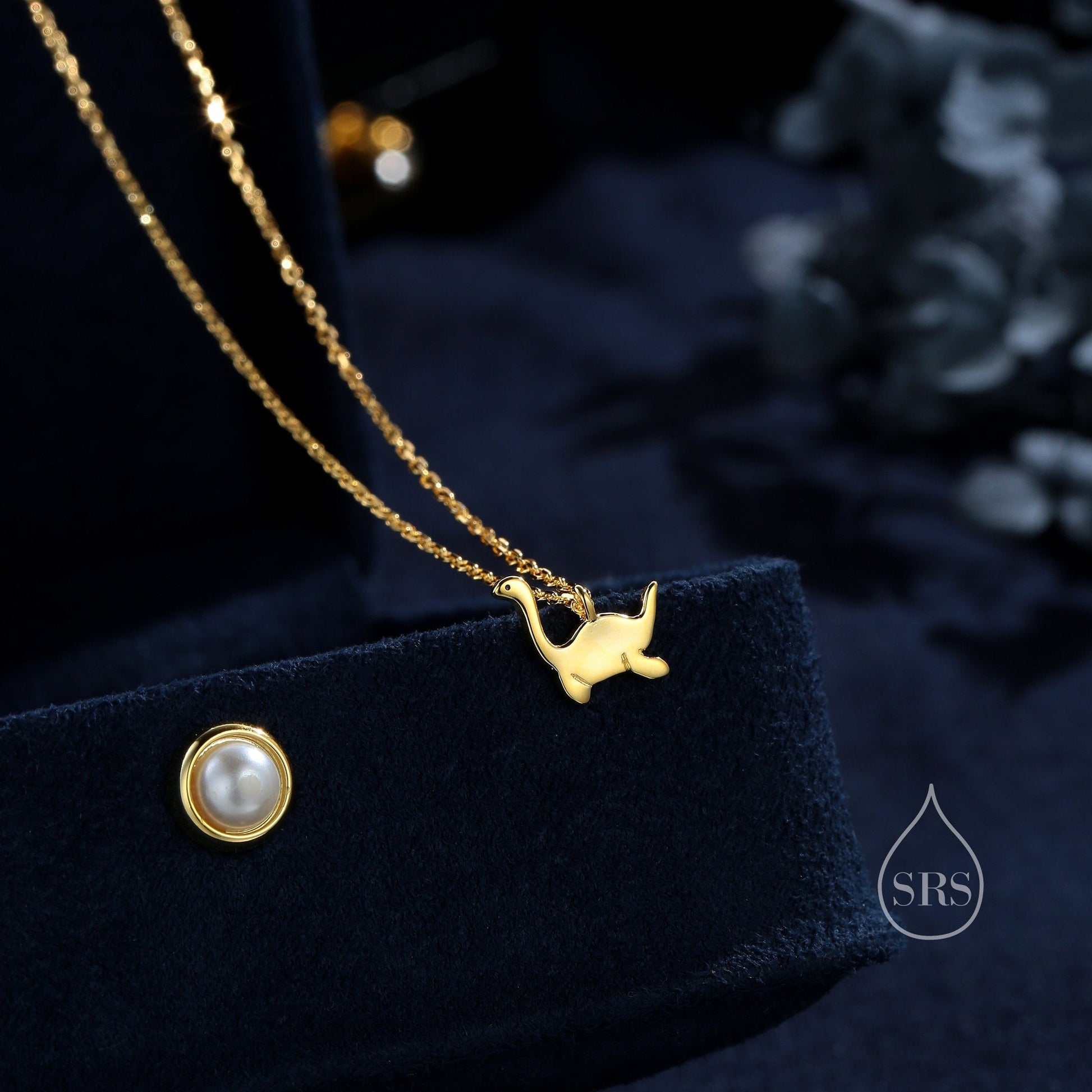 Sterling Silver Plesiosaurus Dinosaur Plesiosaur Pendant Necklace, Silver or gold or Rose Gold, Loch Ness Monster Earrings, Nessie Earrings