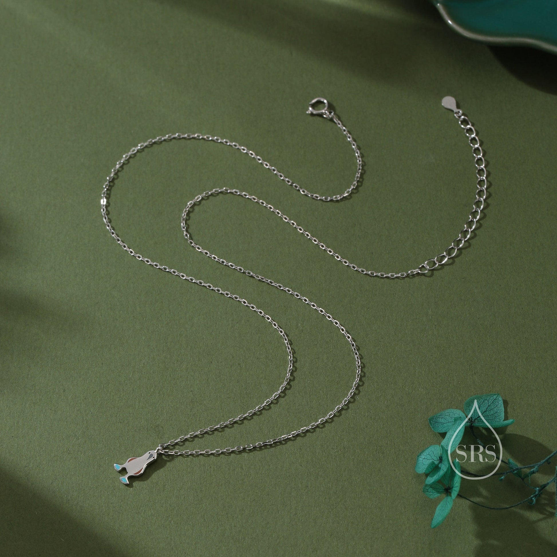 Sterling Silver Blue Footed Boobie Bird Earrings and Necklace Set, Fun and Quirky Bird Jewellery, Gift Set with one Gift box packing