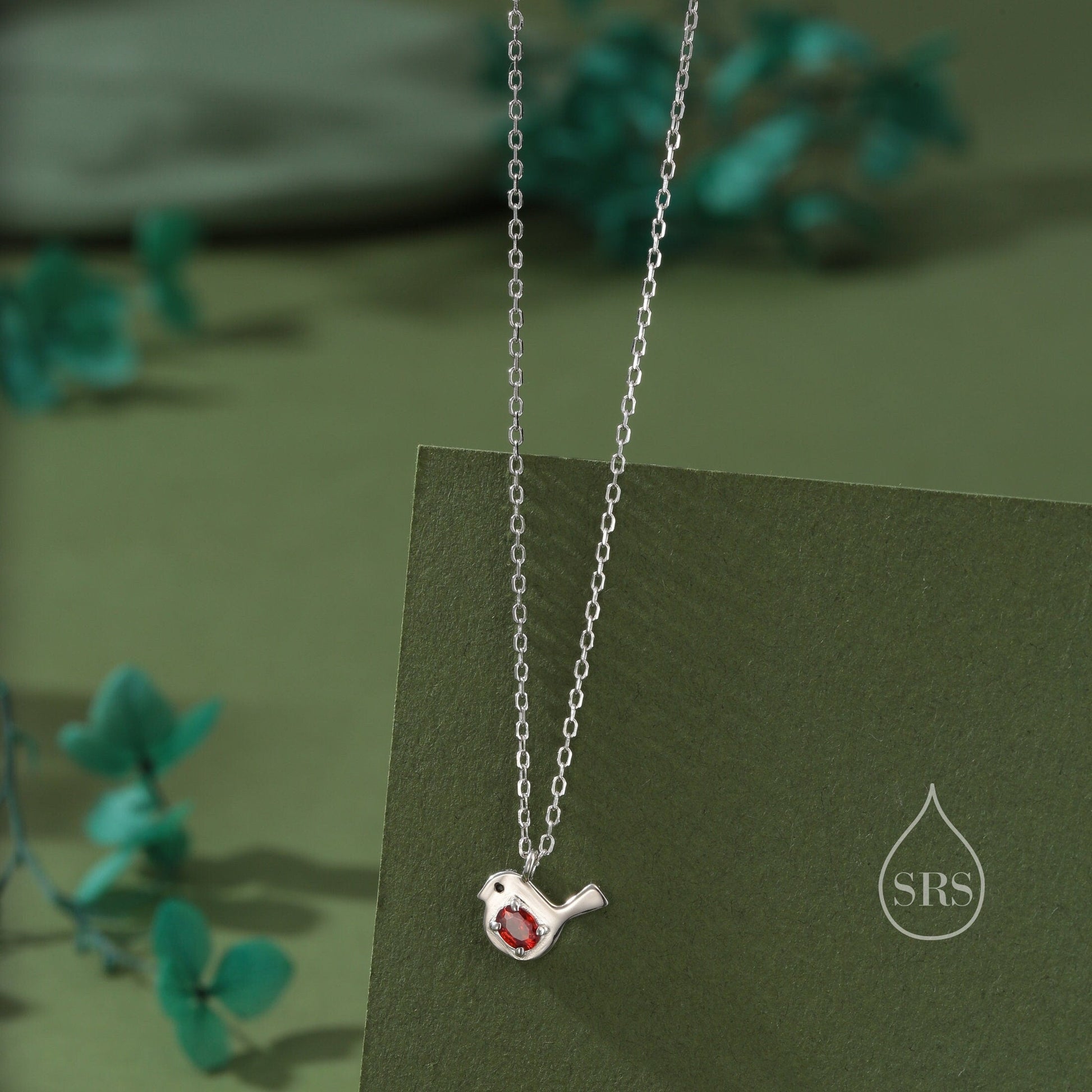 Tiny Little Robin Bird Pendant Necklace in Sterling Silver, Silver or Gold, Nature Inspired Bird Necklace
