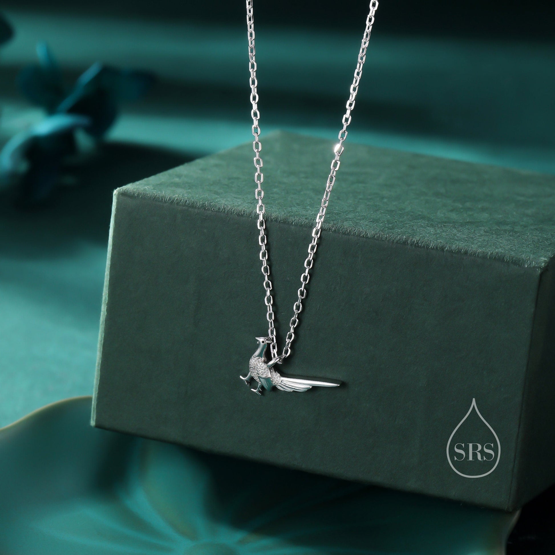 Extra Tiny Pheasant Bird Pendant Necklace in Sterling Silver, Silver or Gold or Rose Gold, Silver Pheasant Pendant, Nature Inspired Jewellery