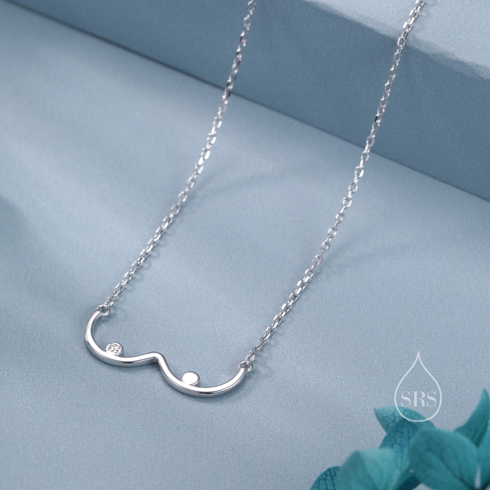 Sterling Silver Boob Stud Earrings and Pendant Necklace, Silver or Gold, Breast Pendant, Feminist Jewellery, Gift set with one Gift Box Packing