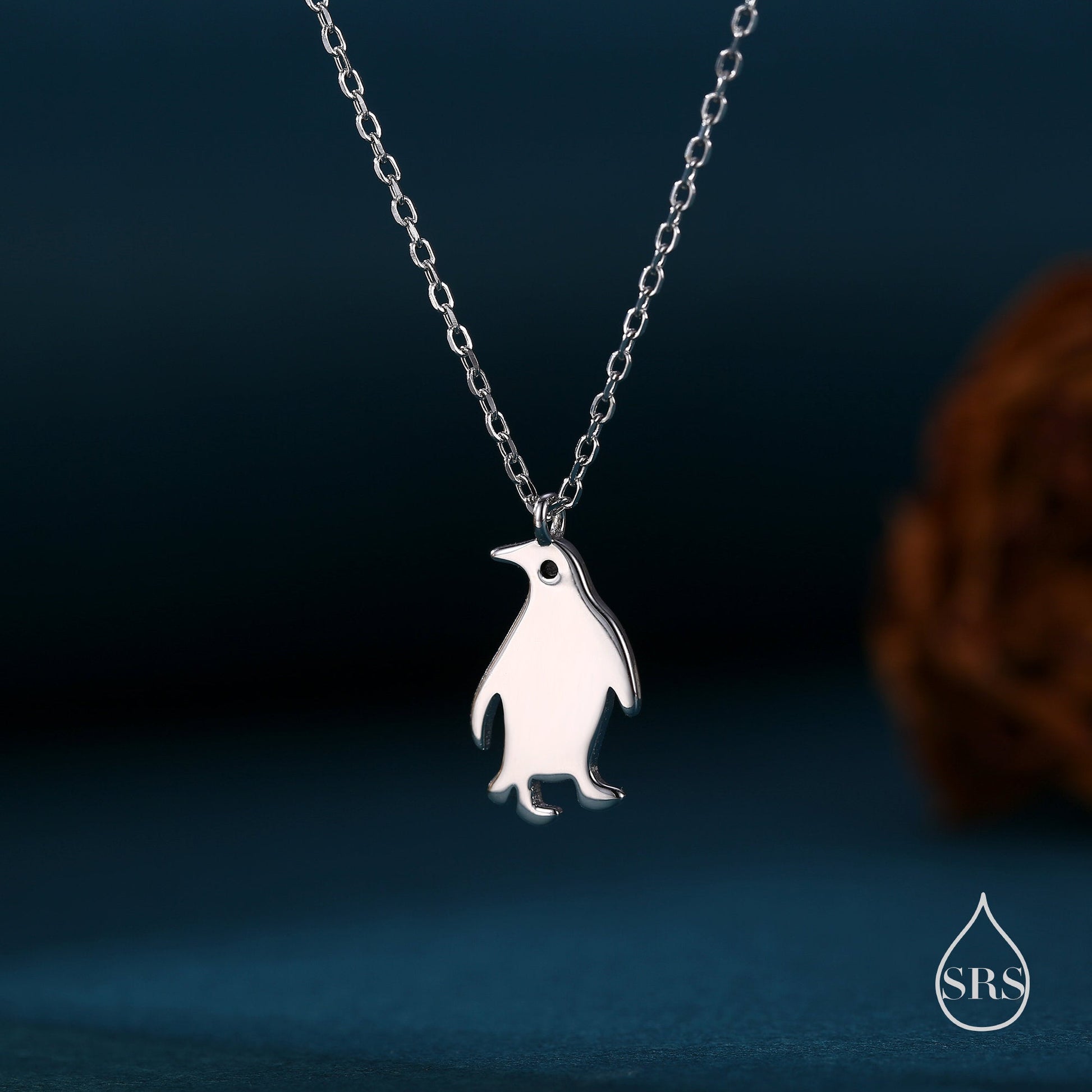Cute Little Penguin Pendant Necklace in Sterling Silver, Silver or Gold or Rose Gold, Penguin Necklace in Silver, Bird Necklace