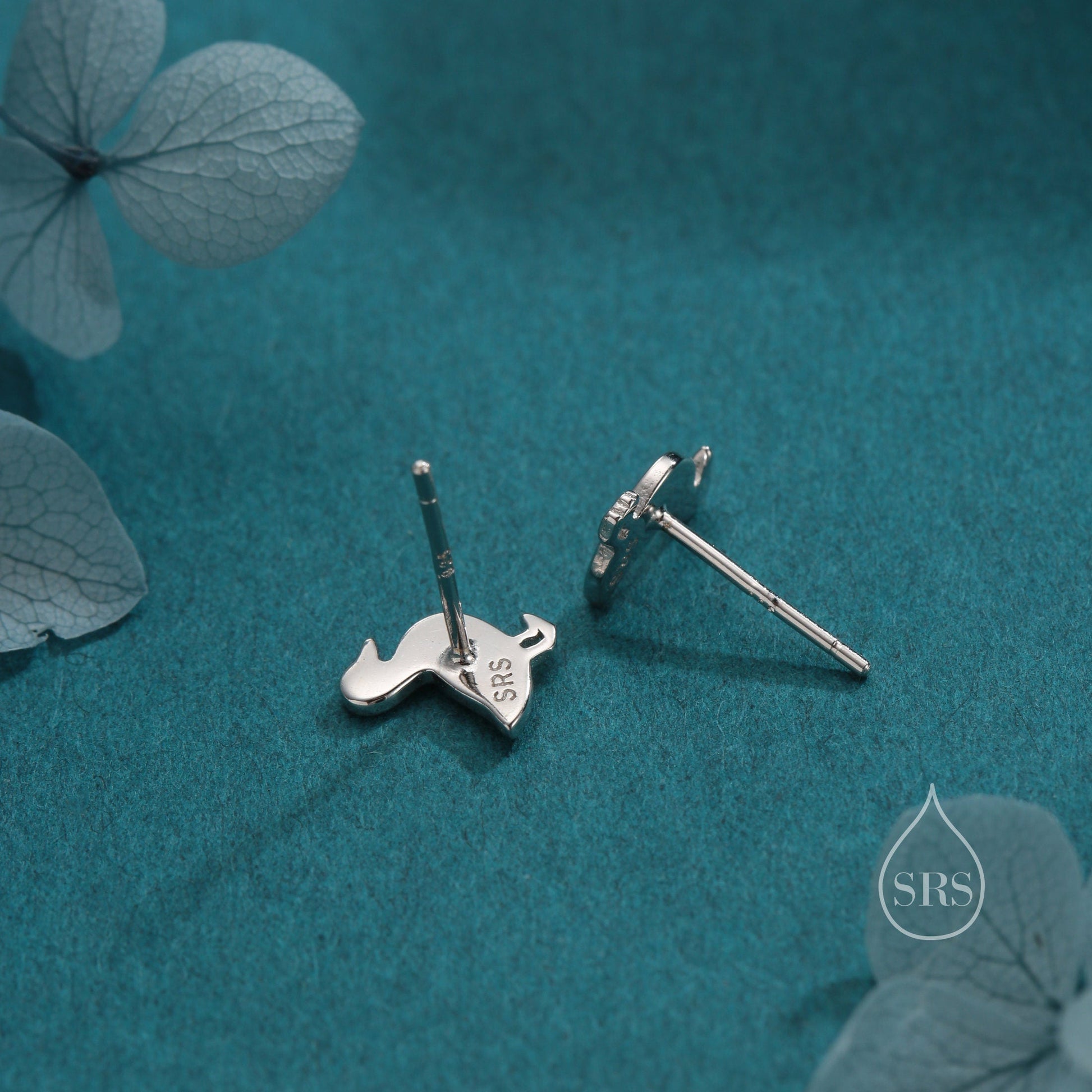 Cute Duck Stud Earrings in Sterling Silver, Bird Earrings, Two Tone Duck Earrings, Cute Duck Earrings