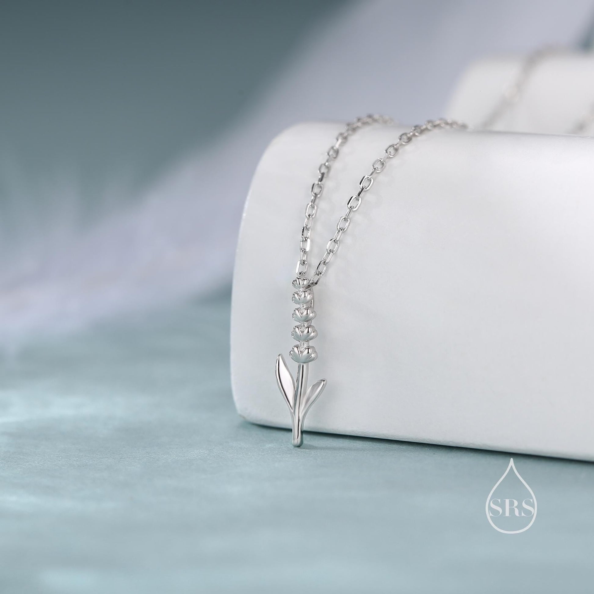 Extra Tiny Lavender Stud Earrings and Pendant Necklace in Sterling Silver, Silver or Gold or Rose Gold, Gift Set with One Gift Box Packing